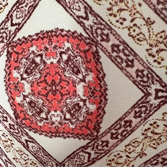 Skies‎ Are Blue Maxi Dress Bohemian Red White Spaghetti Strap Slit Lined Large - Picture 2 of 16